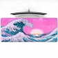 Eco-friendly Sea Waves Japanese Style Mouse Pad 4mm Thickness for Gaming Keyboard Anti-slip Rubber Base Desk Mat